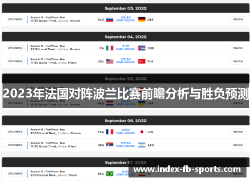 2023年法国对阵波兰比赛前瞻分析与胜负预测 2023年法国对阵波兰比赛前瞻分析与胜负预测